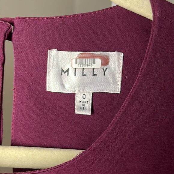 Milly Cady Bell Sleeve Dress Merlot Mini Dress size 0 - Picture 5 of 7